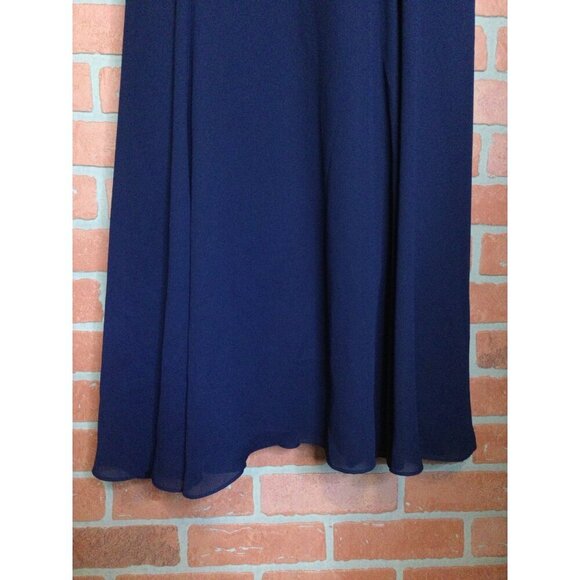 Vintage Cachet Evening Gown Navy Blue Sleeveless Maxi Dress With Jacket Size 16 - Picture 9 of 9